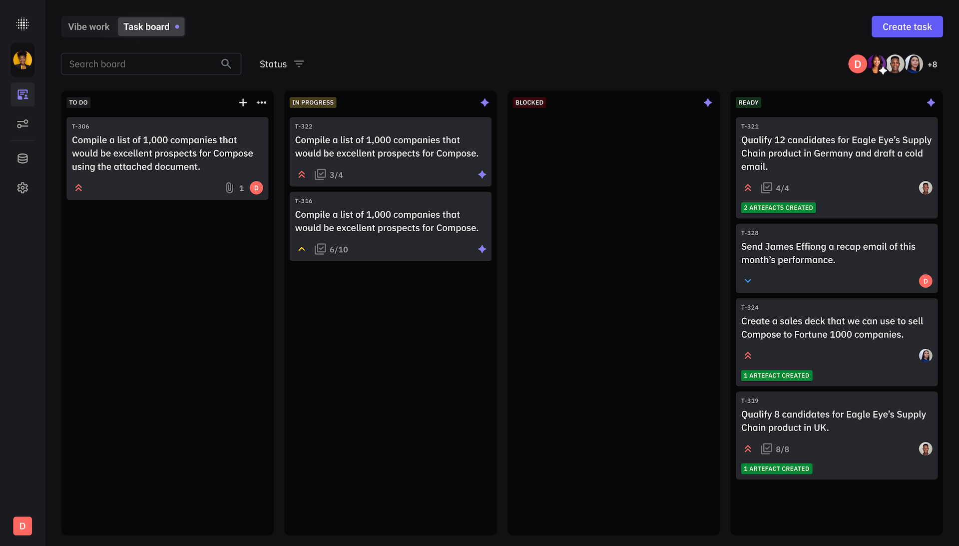 Compose AI Dashboard Interface